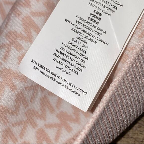 MICHAEL Kors Bodycon Dress Blush Pink Logo Preppy Sophisticated XS - Picture 9 of 9